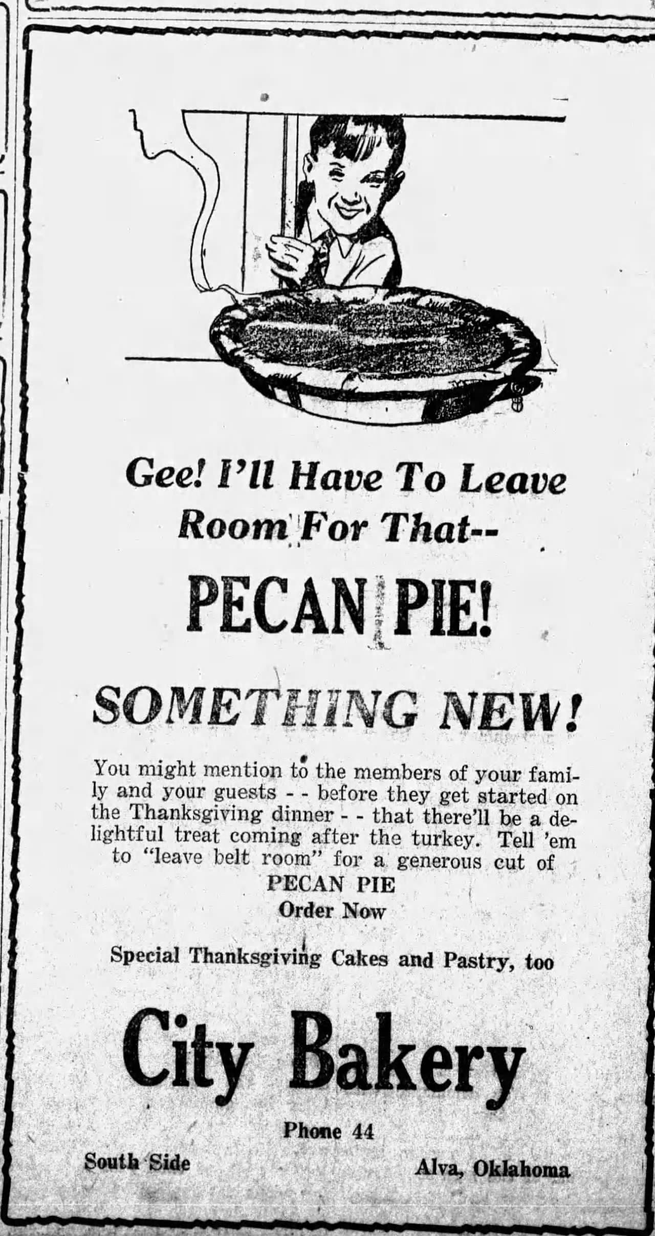City Bakery Pecan Pie Advertisement