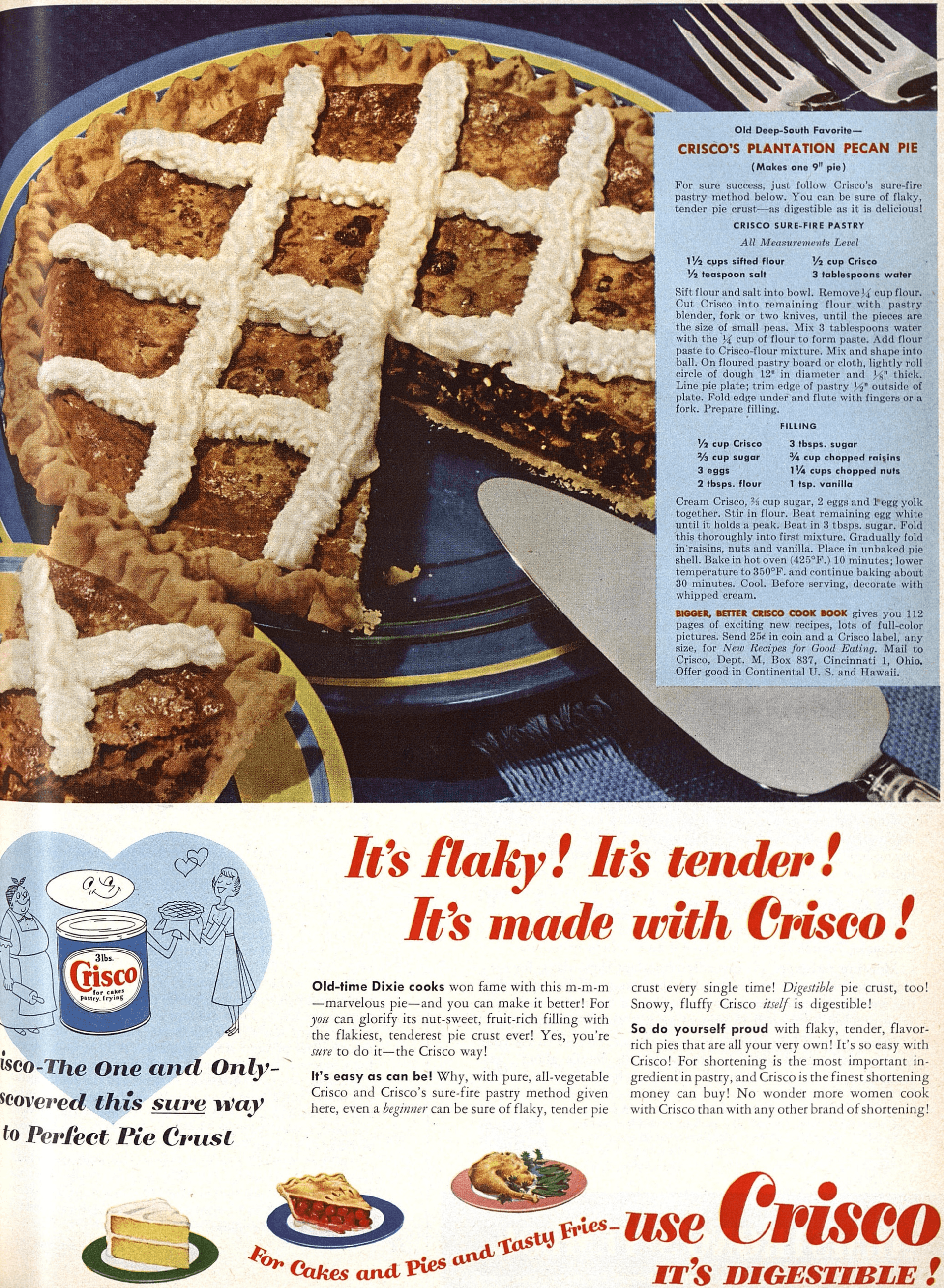 Crisco Plantation Pecan Pie Advertisement