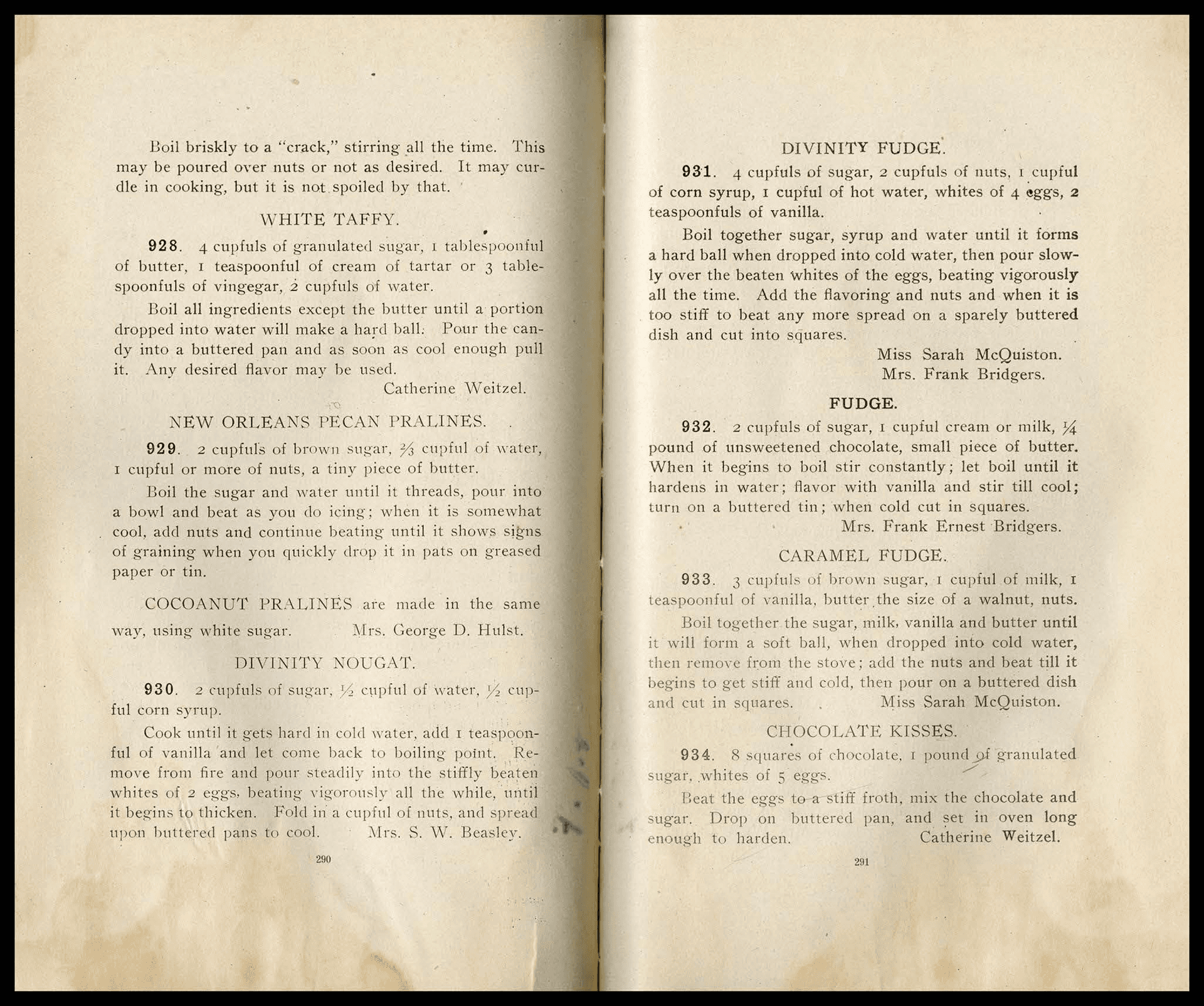 The Laurel Cook Book (1900) - Early Pecan Praline Recipe